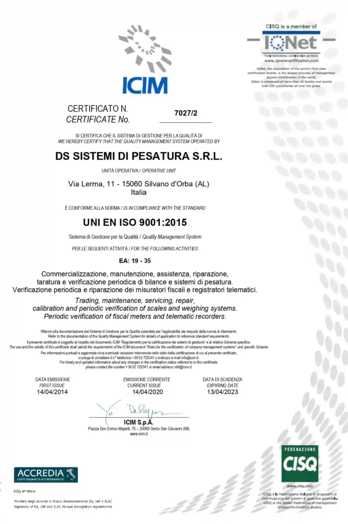 taratura iso 9001